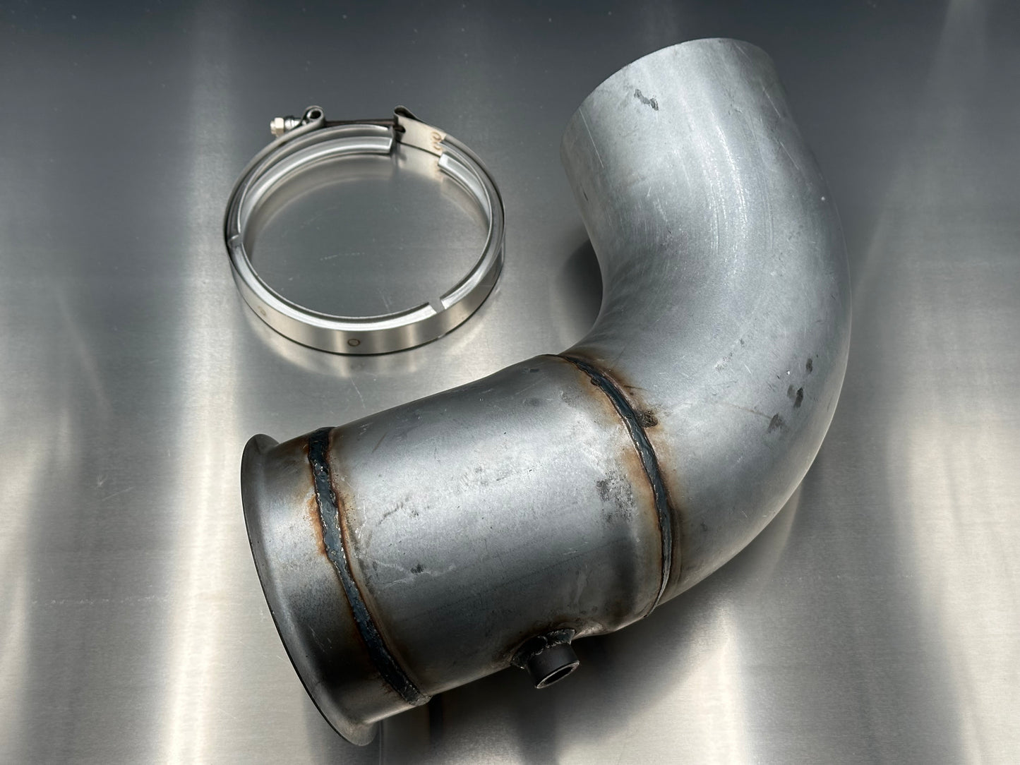 IDI 5" Down Pipe for below frame with bung