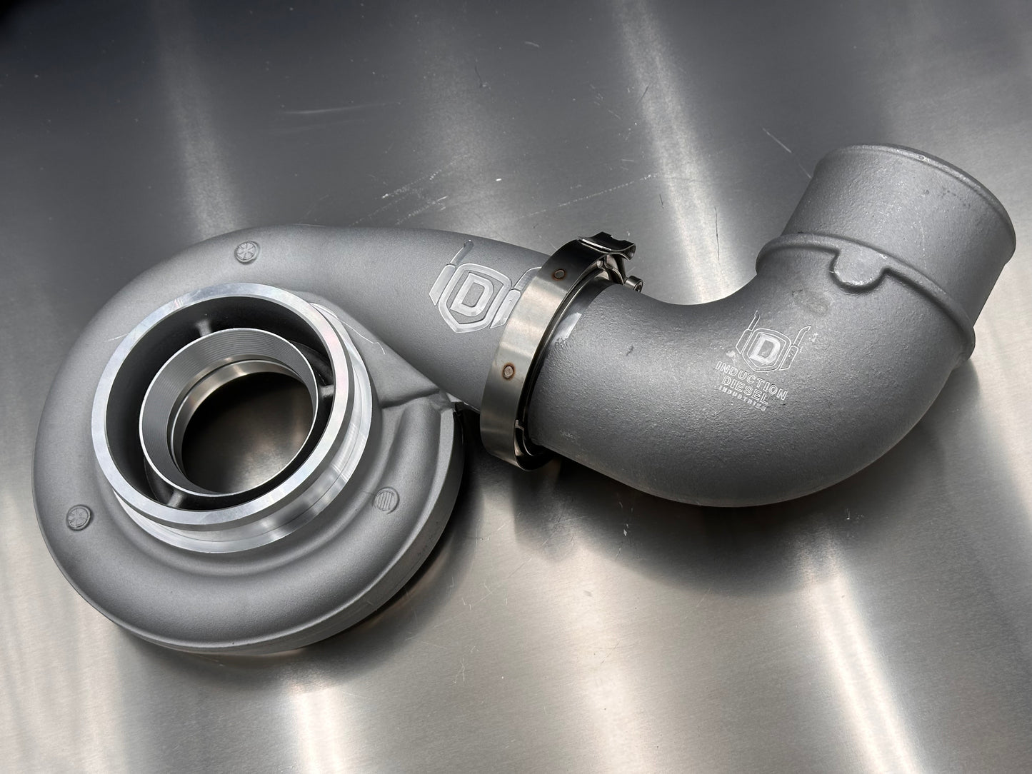IDI V Band Cummins ISX/X15 Turbo Intake Aluminum 90 Deg Elbow