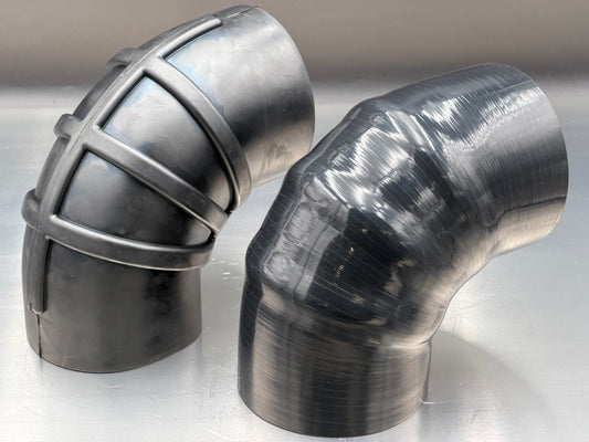 IDI Pro Series 5.5" x 5" 90 Deg Intake Boot - HD Reinforced 6 Ply Silicone Hump Hose Coupler with Steel Ring Support