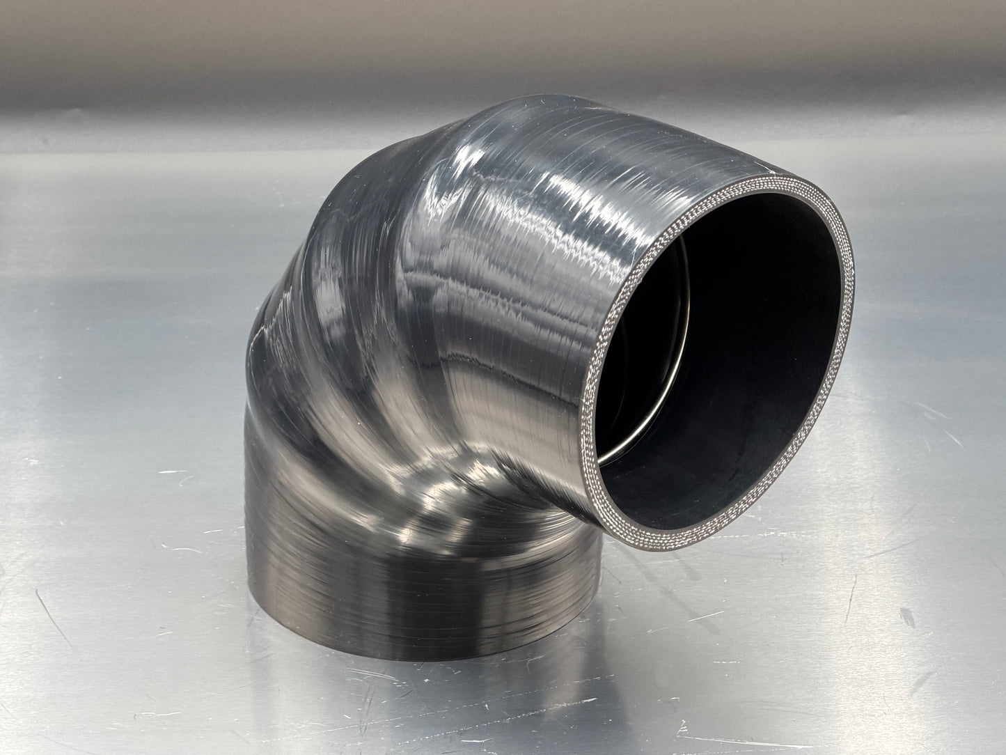 IDI Pro Series 5.5" x 5" 90 Deg Intake Boot - HD Reinforced 6 Ply Silicone Hump Hose Coupler with Steel Ring Support