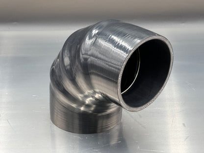 IDI Pro Series 5.5" x 5" 90 Deg Intake Boot - HD Reinforced 6 Ply Silicone Hump Hose Coupler with Steel Ring Support